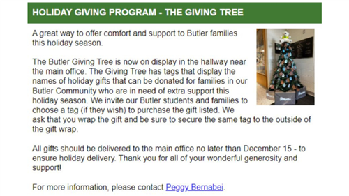 Butler Giving Tree